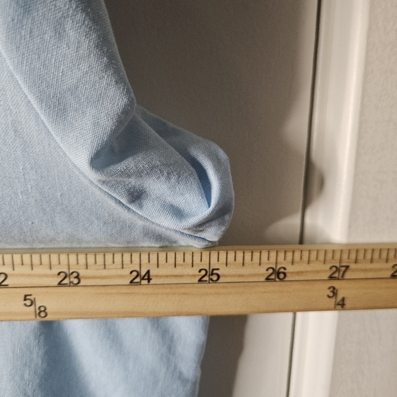 Light Blue Embroidered Boho Peasant Blouse XL Cottagecore Floral Top - Picture 6 of 7